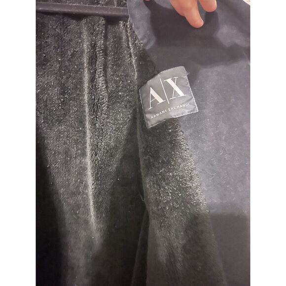 Armani Exchange Black Moto zipped women jacket pockets size M Elbow Patch Lined - Picture 9 of 10